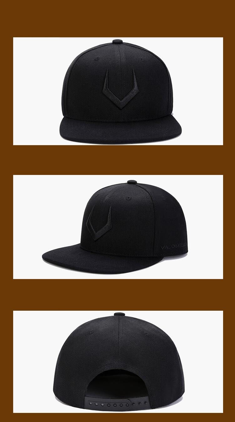 Valourian™ Embroidered Flat-Bill Snapback Cap - Indigo-Temple