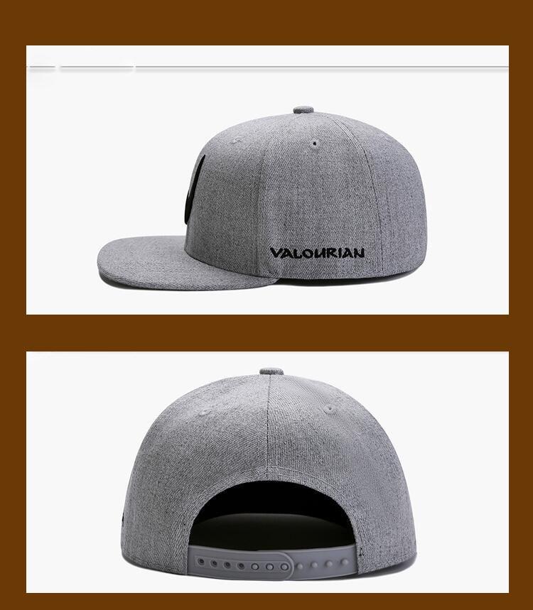 Valourian™ Embroidered Flat-Bill Snapback Cap - Indigo-Temple