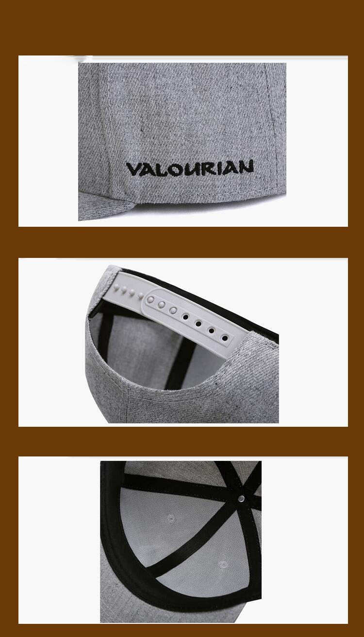 Valourian™ Embroidered Flat-Bill Snapback Cap - Indigo-Temple