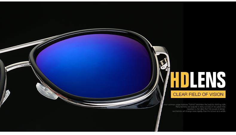 Iron Man Side-Shielded Men's Sunglasses - Indigo-Temple