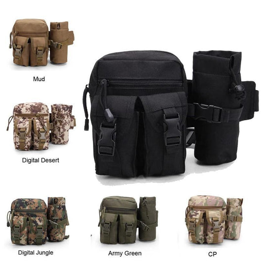 Tactical Water Bottle Waist Belt Pouch - Indigo-Temple