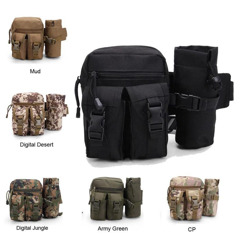 Tactical Water Bottle Waist Belt Pouch - Indigo-Temple