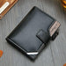 High-Capacity Genuine Leather Flip-Book Wallet - Indigo-Temple
