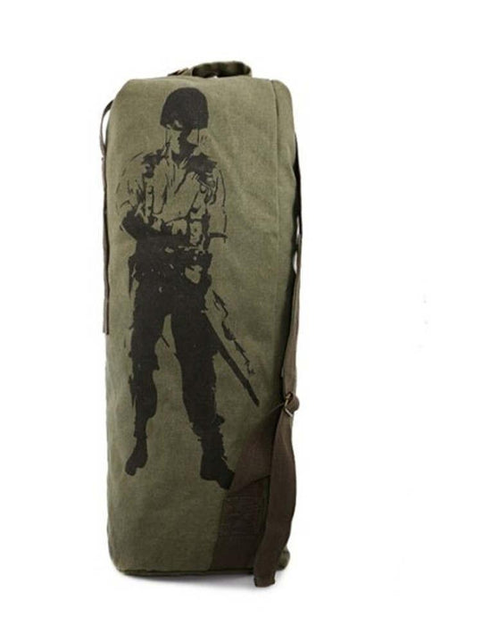 Army Canvas Bucket Bag - Indigo-Temple