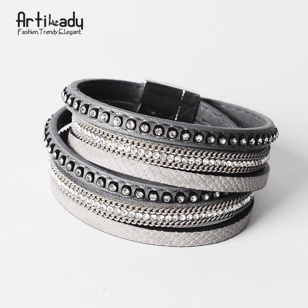 Multi-Layer Leather wrap bracelet - Indigo-Temple
