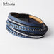 Multi-Layer Leather wrap bracelet - Indigo-Temple