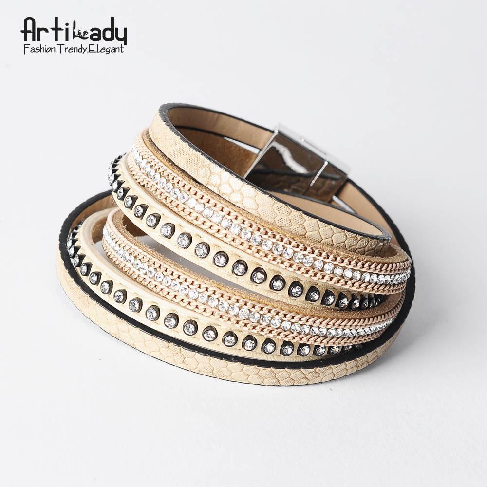 Multi-Layer Leather wrap bracelet - Indigo-Temple