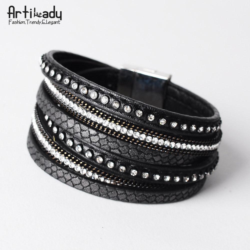 Multi-Layer Leather wrap bracelet - Indigo-Temple
