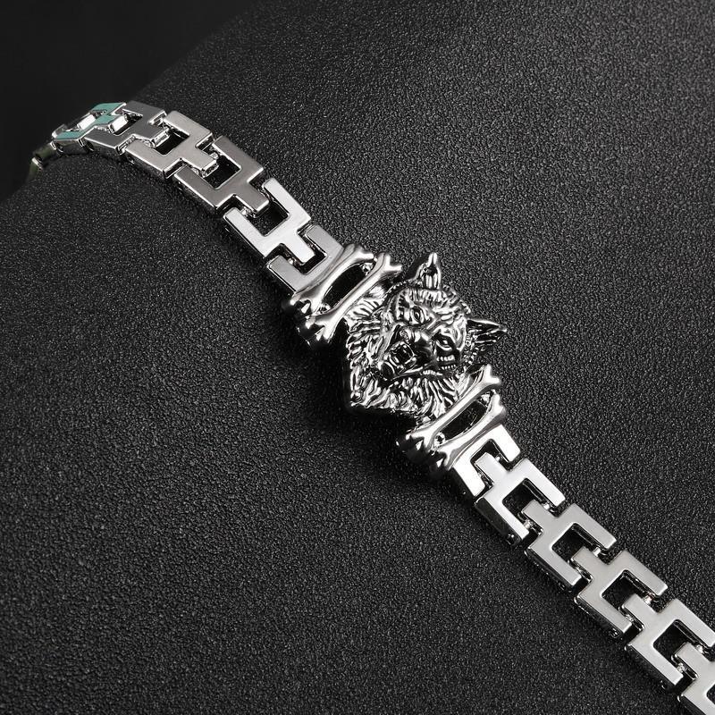 WOLF- Stainless Steel Charm bracelet - Indigo-Temple