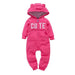 Winter long sleeve romper With Teddy Bear Eears - Indigo-Temple