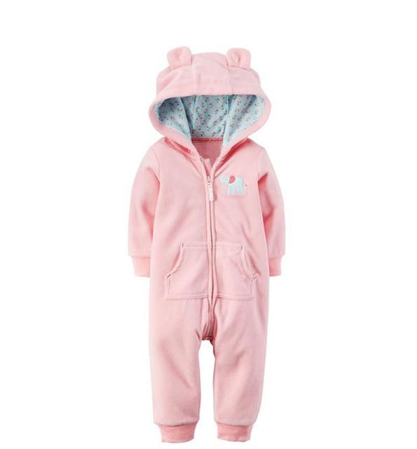 Winter long sleeve romper With Teddy Bear Eears - Indigo-Temple