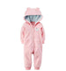 Winter long sleeve romper With Teddy Bear Eears - Indigo-Temple