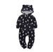 Winter long sleeve romper With Teddy Bear Eears - Indigo-Temple