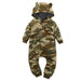 Winter long sleeve romper With Teddy Bear Eears - Indigo-Temple
