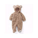 Winter long sleeve romper With Teddy Bear Eears - Indigo-Temple
