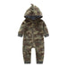 Winter long sleeve romper With Teddy Bear Eears - Indigo-Temple