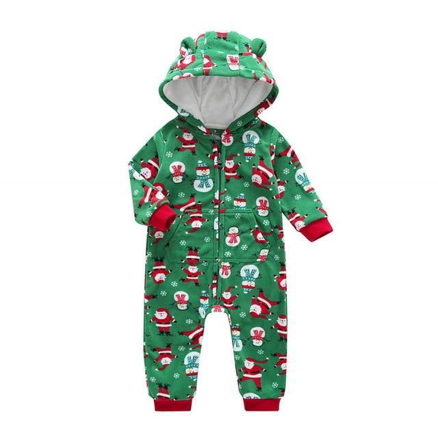 Winter long sleeve romper With Teddy Bear Eears - Indigo-Temple