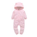 Winter long sleeve romper With Teddy Bear Eears - Indigo-Temple