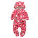 Winter long sleeve romper With Teddy Bear Eears - Indigo-Temple