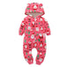 Winter long sleeve romper With Teddy Bear Eears - Indigo-Temple