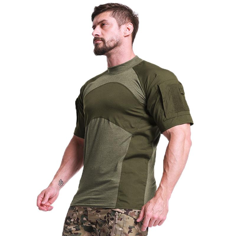 Military-Style Short-Sleeve Tactical T-Shirt - Indigo-Temple