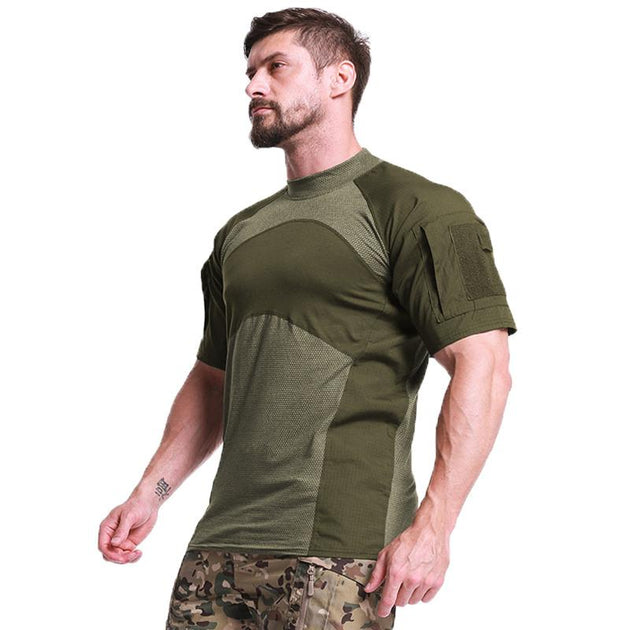 Military-Style Short-Sleeve Tactical T-Shirt - Indigo-Temple