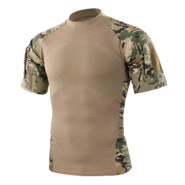 Military-Style Short-Sleeve Tactical T-Shirt - Indigo-Temple