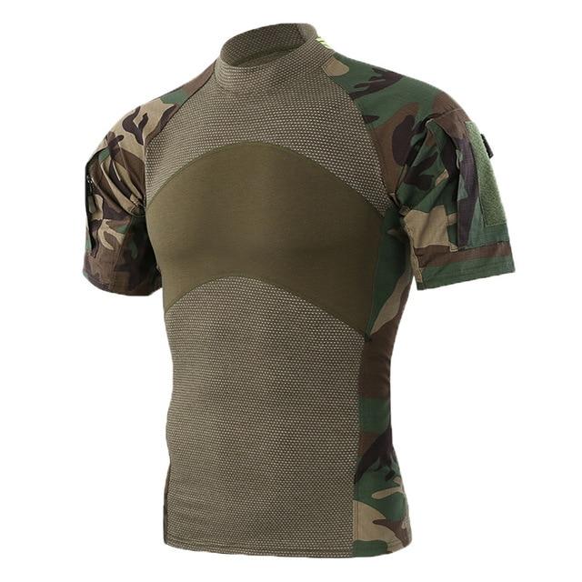 Military-Style Short-Sleeve Tactical T-Shirt - Indigo-Temple