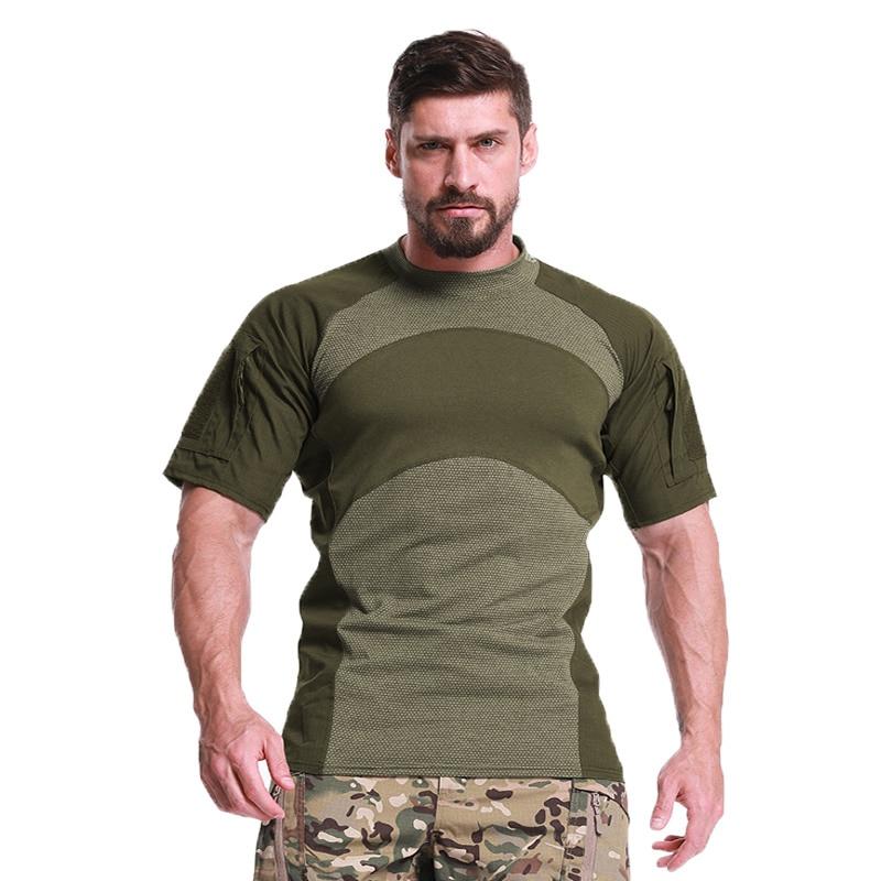 Military-Style Short-Sleeve Tactical T-Shirt - Indigo-Temple