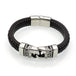 BAYZANT - Stainless Steel & Leather Charm Bracelet - Indigo-Temple