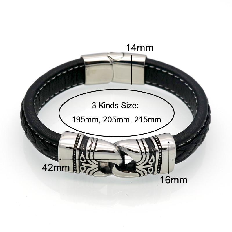 BAYZANT - Stainless Steel & Leather Charm Bracelet - Indigo-Temple