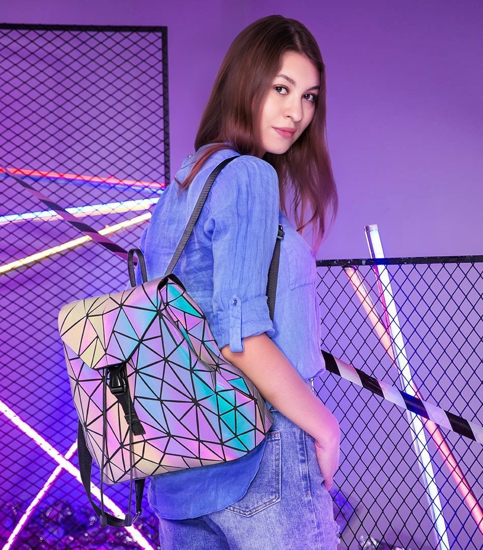 GEOMETRIC LUMINOUS BAG SET - Indigo-Temple