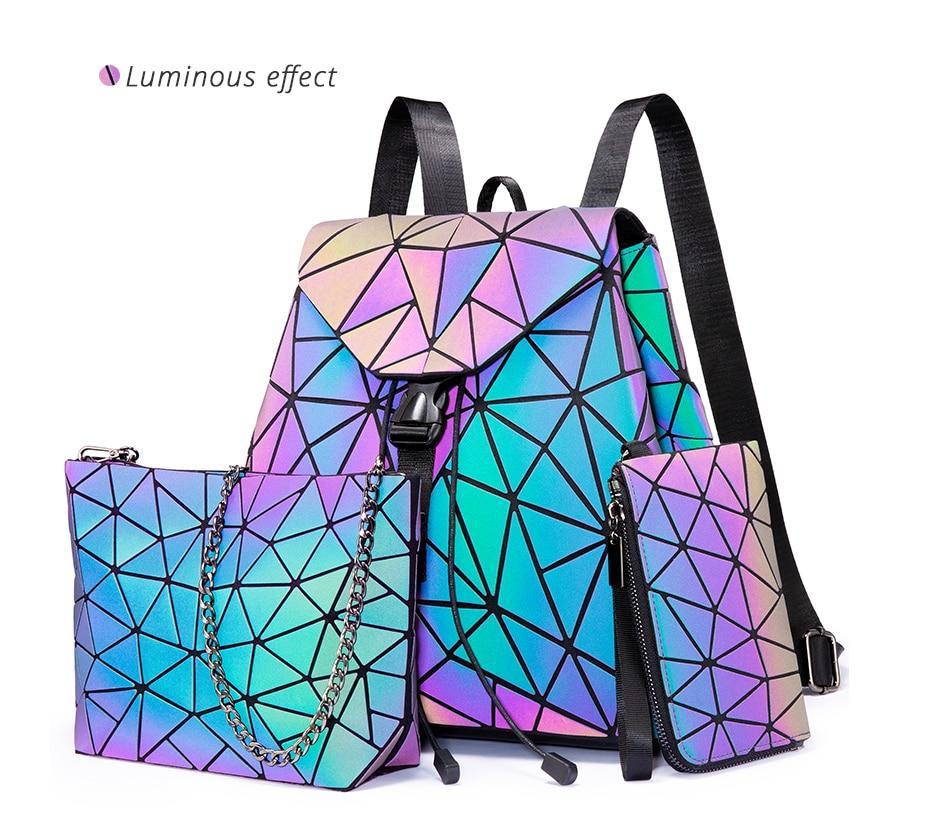 GEOMETRIC LUMINOUS BAG SET - Indigo-Temple