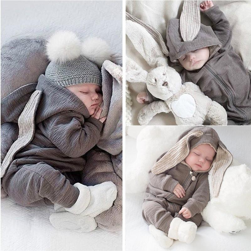 Winter Baby Romper With Charming Ears - Indigo-Temple