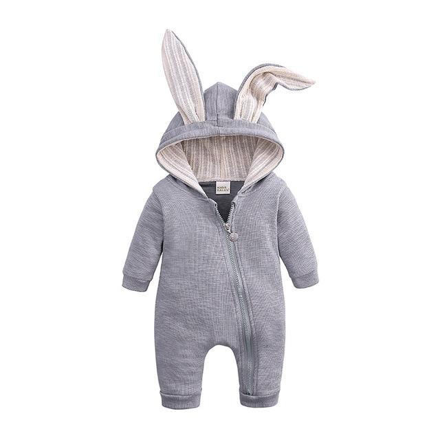 Winter Baby Romper With Charming Ears - Indigo-Temple