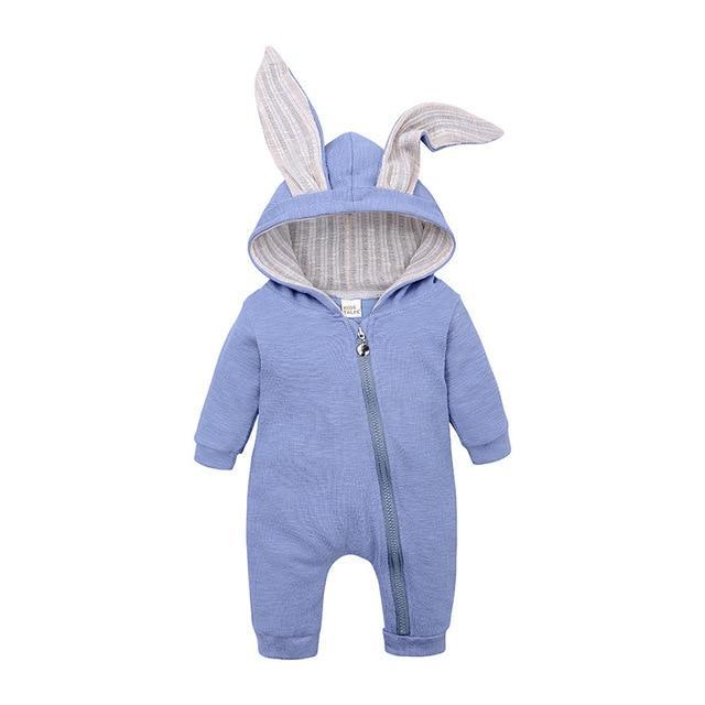 Winter Baby Romper With Charming Ears - Indigo-Temple