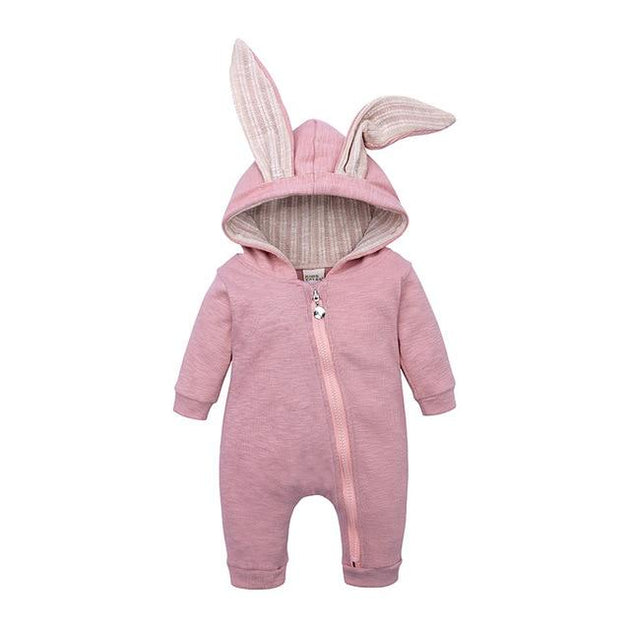 Winter Baby Romper With Charming Ears - Indigo-Temple