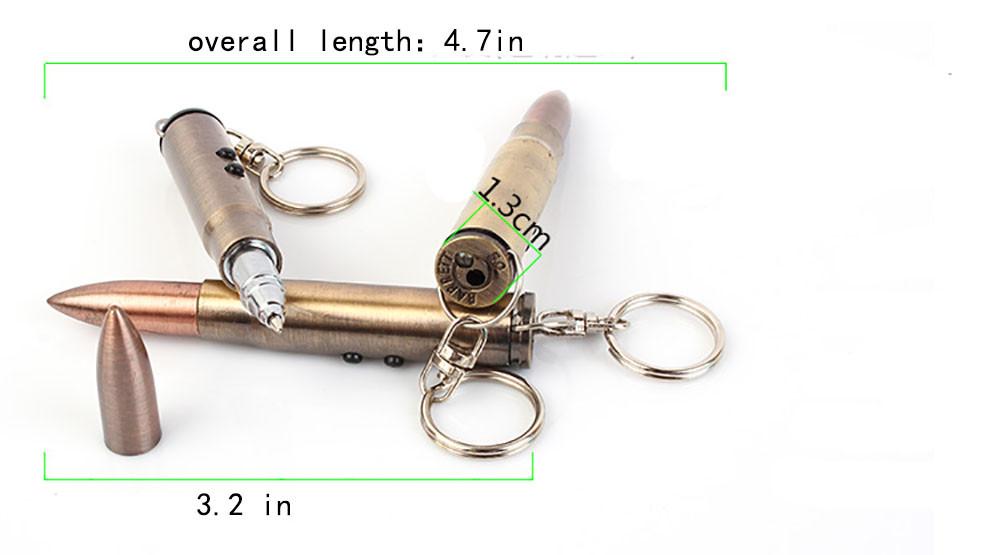 Mini 3 IN 1 LED Flashlight / Ball-point Pen/Red Laser /Key Chain - Indigo-Temple