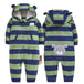 Winter long sleeve romper With Teddy Bear Eears - Indigo-Temple