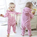 Winter long sleeve romper With Teddy Bear Eears - Indigo-Temple