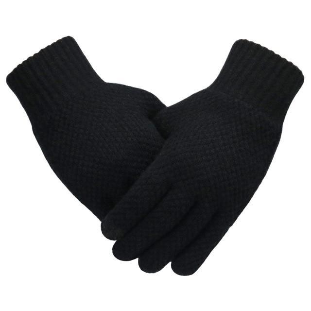 Glam™ Knitted Touch Screen Cashmere Wool Gloves - Indigo-Temple