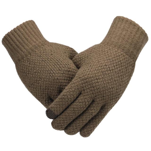 Glam™ Knitted Touch Screen Cashmere Wool Gloves - Indigo-Temple