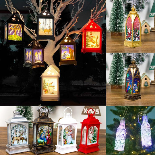 LED Christmas Decoration Lanterns (2 pcs set) - Indigo-Temple