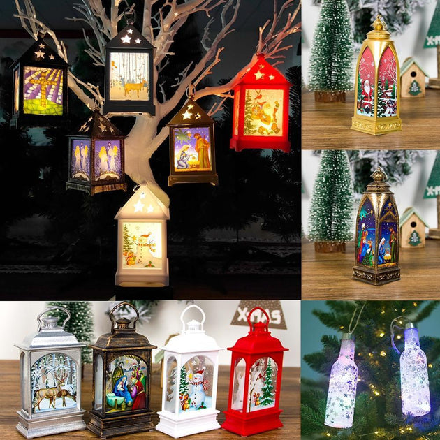 LED Christmas Decoration Lanterns (2 pcs set) - Indigo-Temple