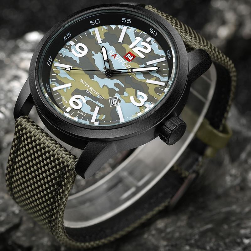 Military Fabric Strap Wristwatch ( 4 colors ) - Indigo-Temple