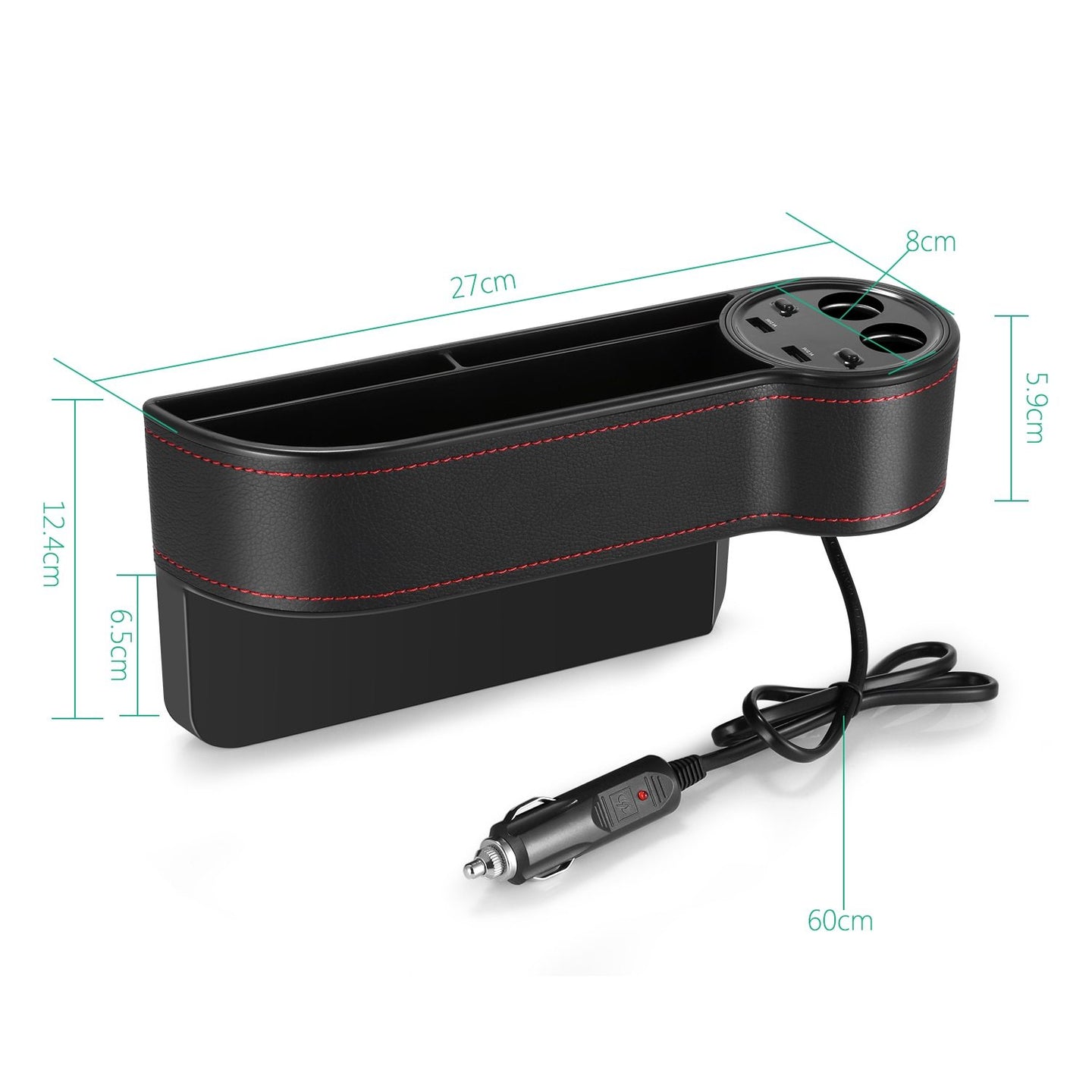 HandyFunction™ Luxury Car Organizer with Charging Ports - Indigo-Temple