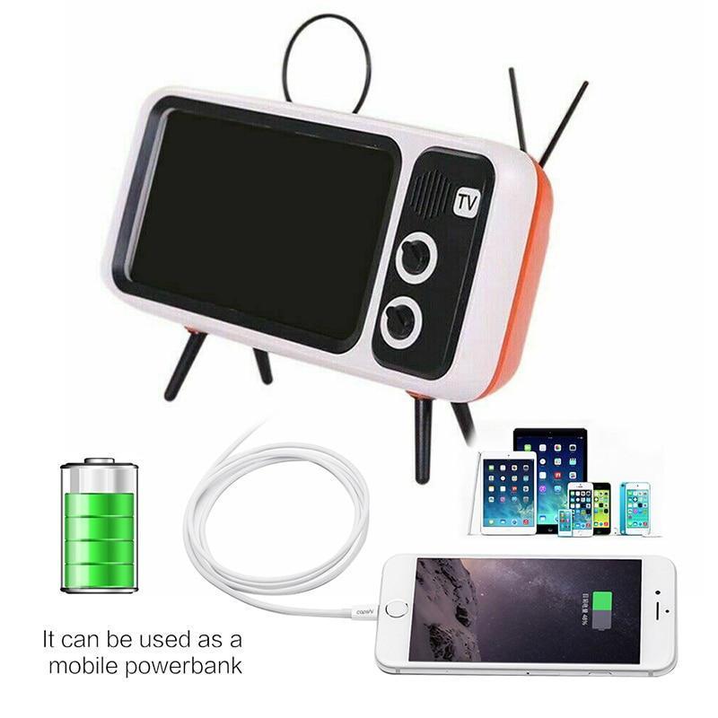 Retro Shape TV Bluetooth Speaker & Mobile Phone holder - Indigo-Temple