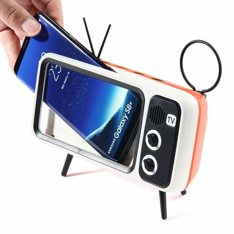 Retro Shape TV Bluetooth Speaker & Mobile Phone holder - Indigo-Temple