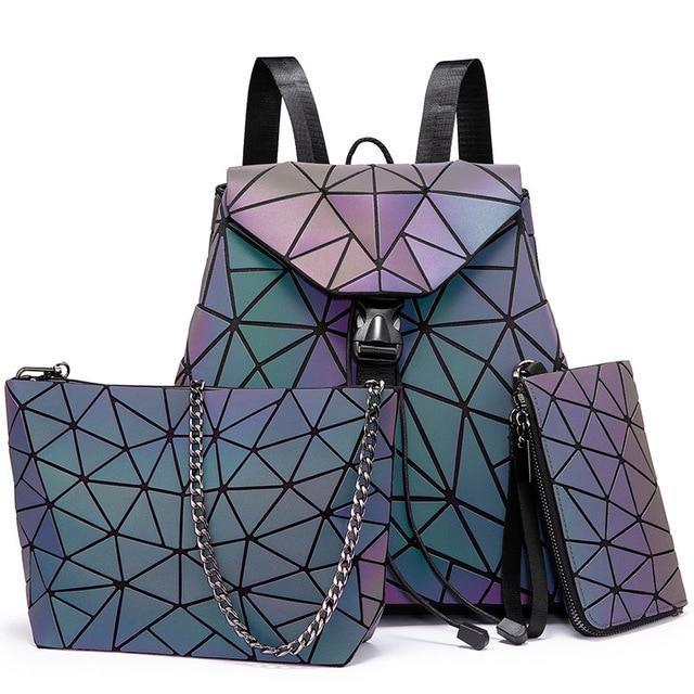 GEOMETRIC LUMINOUS BAG SET - Indigo-Temple