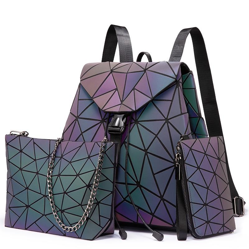 GEOMETRIC LUMINOUS BAG SET - Indigo-Temple